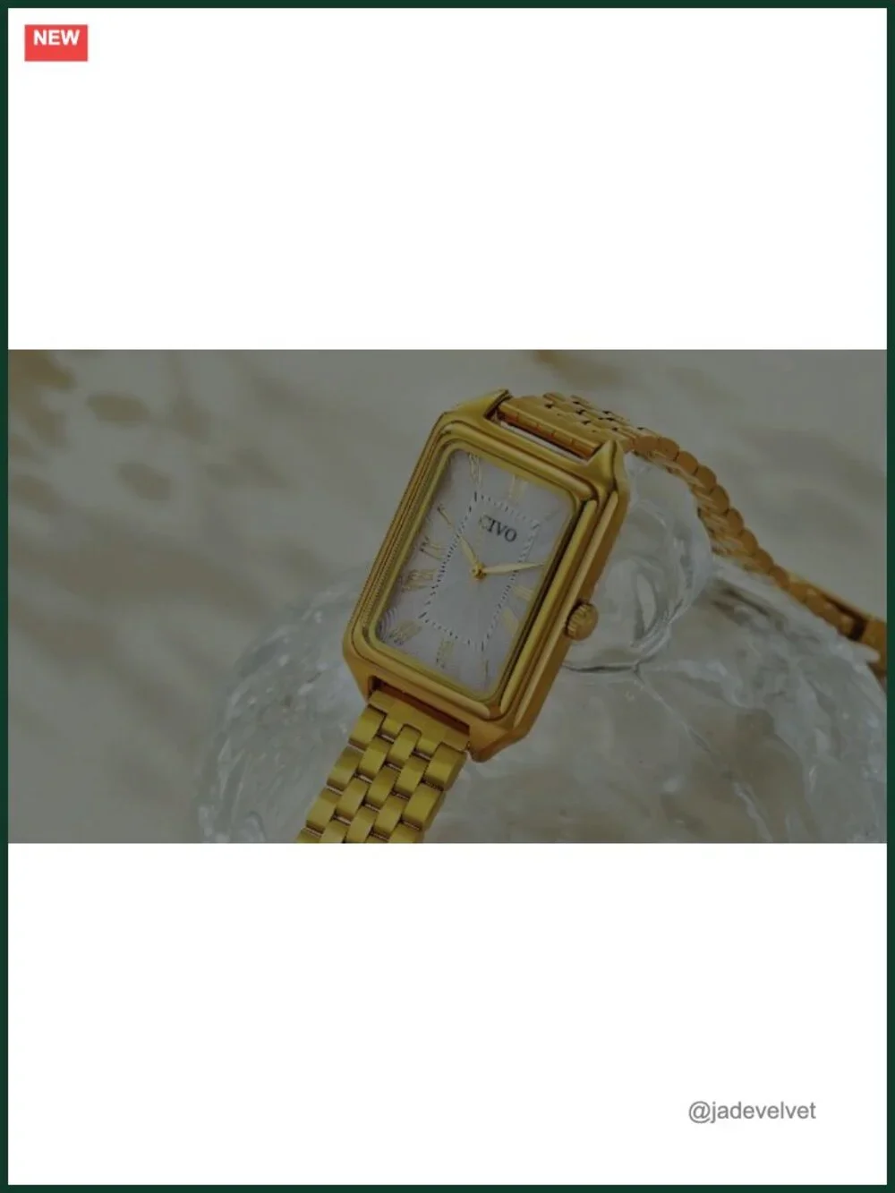 Vintage Gold Stainless Steel Women's Wrist Watch, Roman Dial, Square Case